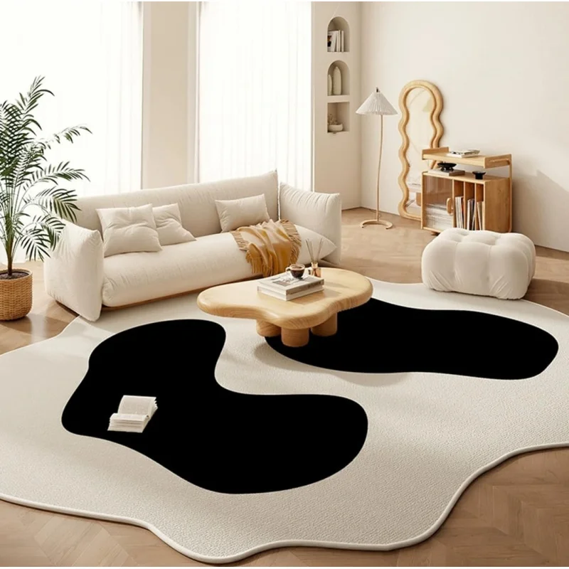VIKAMA Minimalist Living Room Carpet Irregular Bedroom Dining Room Office Mat Non-Slip Easy-to-Clean Carpet Home Decor