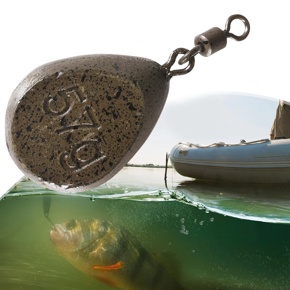 صب النار وزن الصيد مع قطب الكمثرى شقة الرصاص ، الغطاسة قطرة الماء لسمك الشبوط ، مقطع آمن ، 57g #4