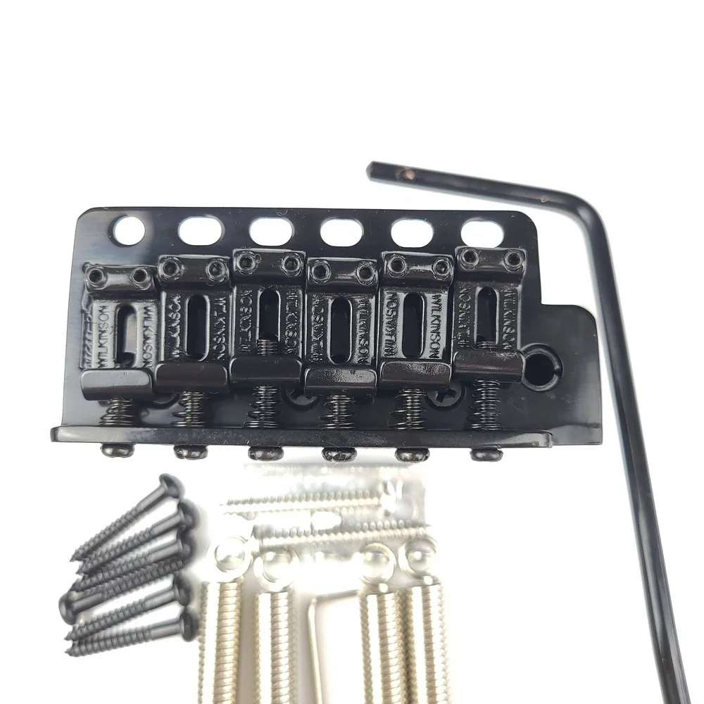 Wilkinson ST electric guitar Tremolo System Bridge + Bent Steel Saddles WV6 Black