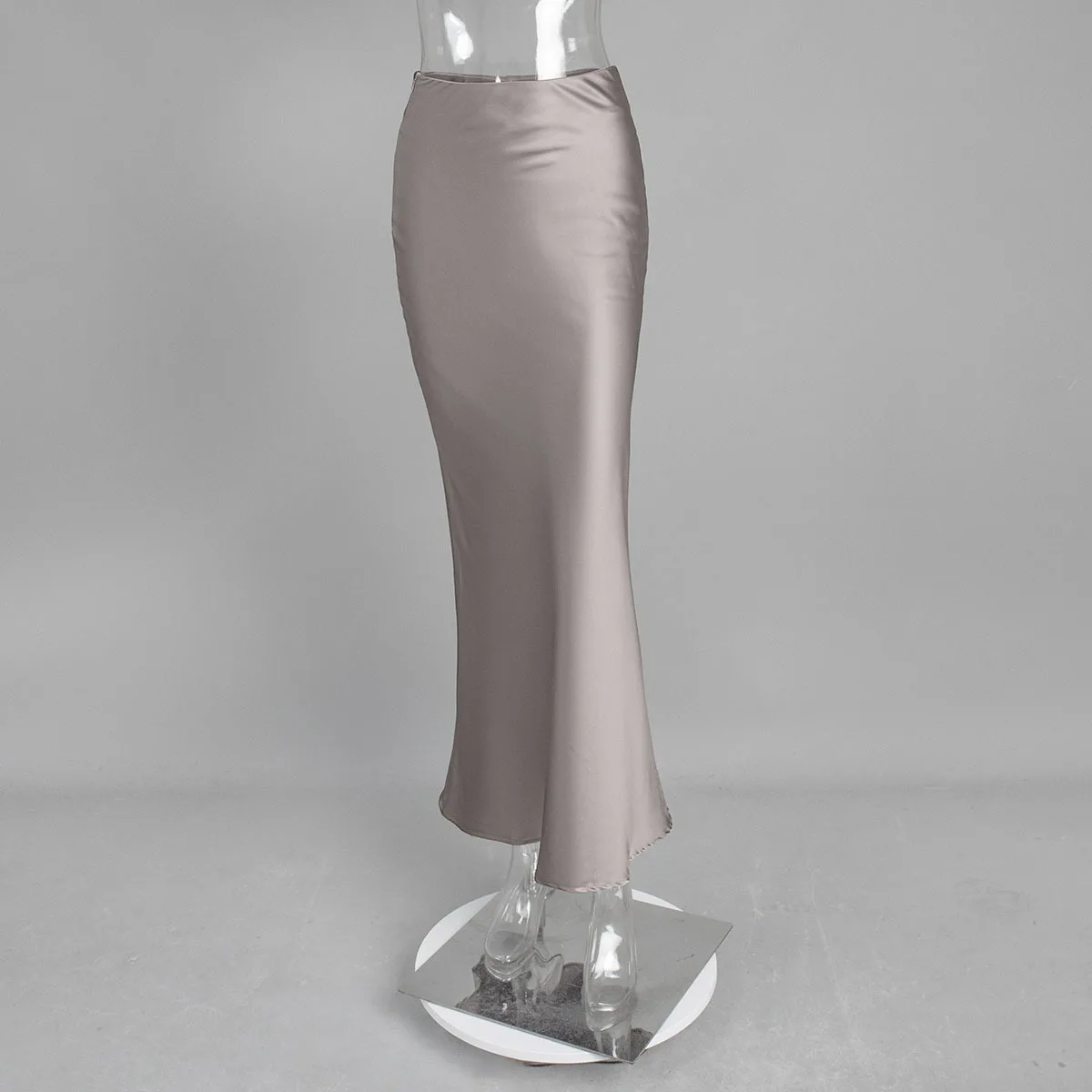 Moda saia longa cor sólida primavera verão casual solto elegante estilo de rua roupas cintura alta hip-cobrindo roupas