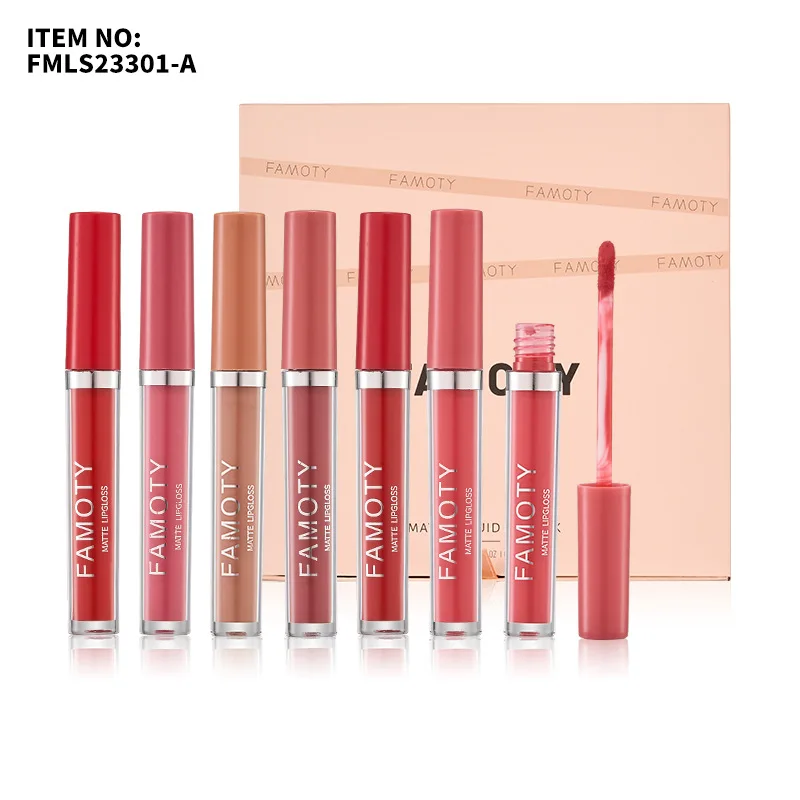 

Matte Lip Gloss Set 6 Color Lipstick Smooth And Lasting Display Lip Gloss Waterproof Moisturizing Lipstick Holiday Gift Box Set