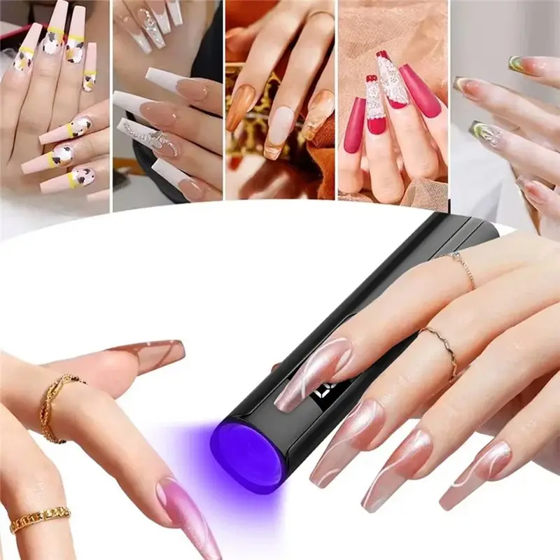 AB68 Hand Light UV Led Nail Lamp 365UV Mini Ultraviolet Curing Drying Violet Light USB Rechargeable Cash Detector Lantern A