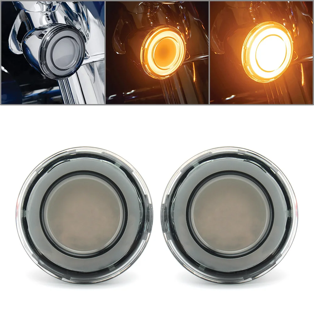 1Pair Motorcycle LED Front Turn Signal Light Indicator For Harley Davidson Dyna Sportster XL883 Touring FLHTK FLTRX