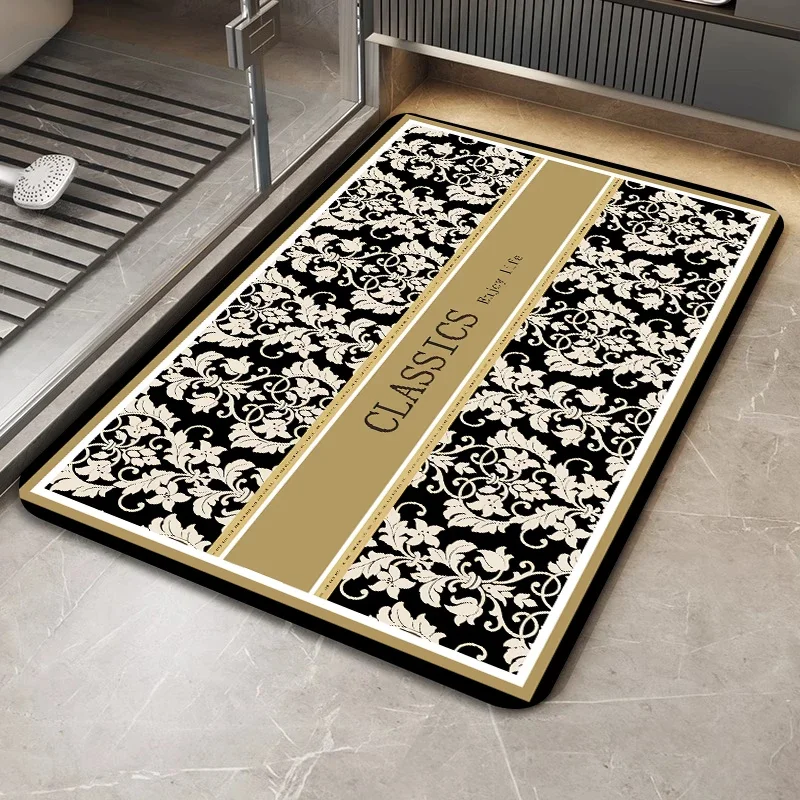 

Super Absorbent Foot Mat Bathroom Non Slip Fast Drying Floor Mat Shower Tub Soft Carpet Door Mat House Entrance Anti-Slip Rug