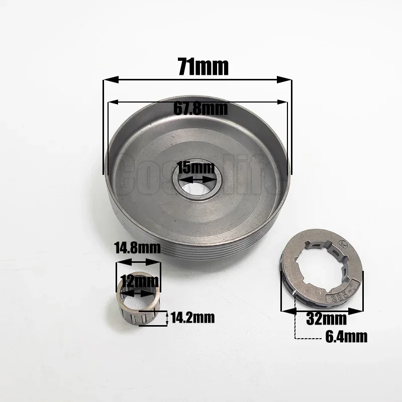 Imagem -05 - Kit de Rolamento de Engrenagem Sem-fim Roda Dentada de Embreagem Bomba de Óleo Tambor para Chinês 4500 5200 5800 45cc 52cc 58cc Peças Sobressalentes de Motosserra