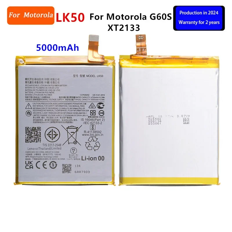 

100% Original LK50 5000mAh Battery For Motorola Moto G60S XT2133 Phone Batteries