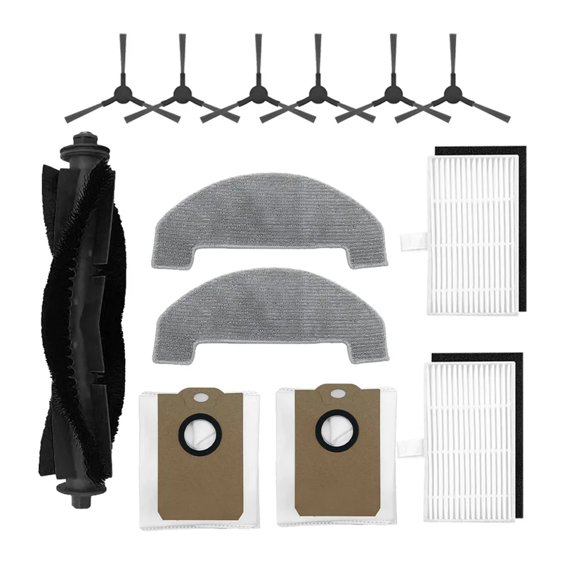 B99A-13PCS For MONSGA MS1 MAX Main Brush Side Brush Dust Bag Mop Cloth Kit Robot Vacuum Accessories