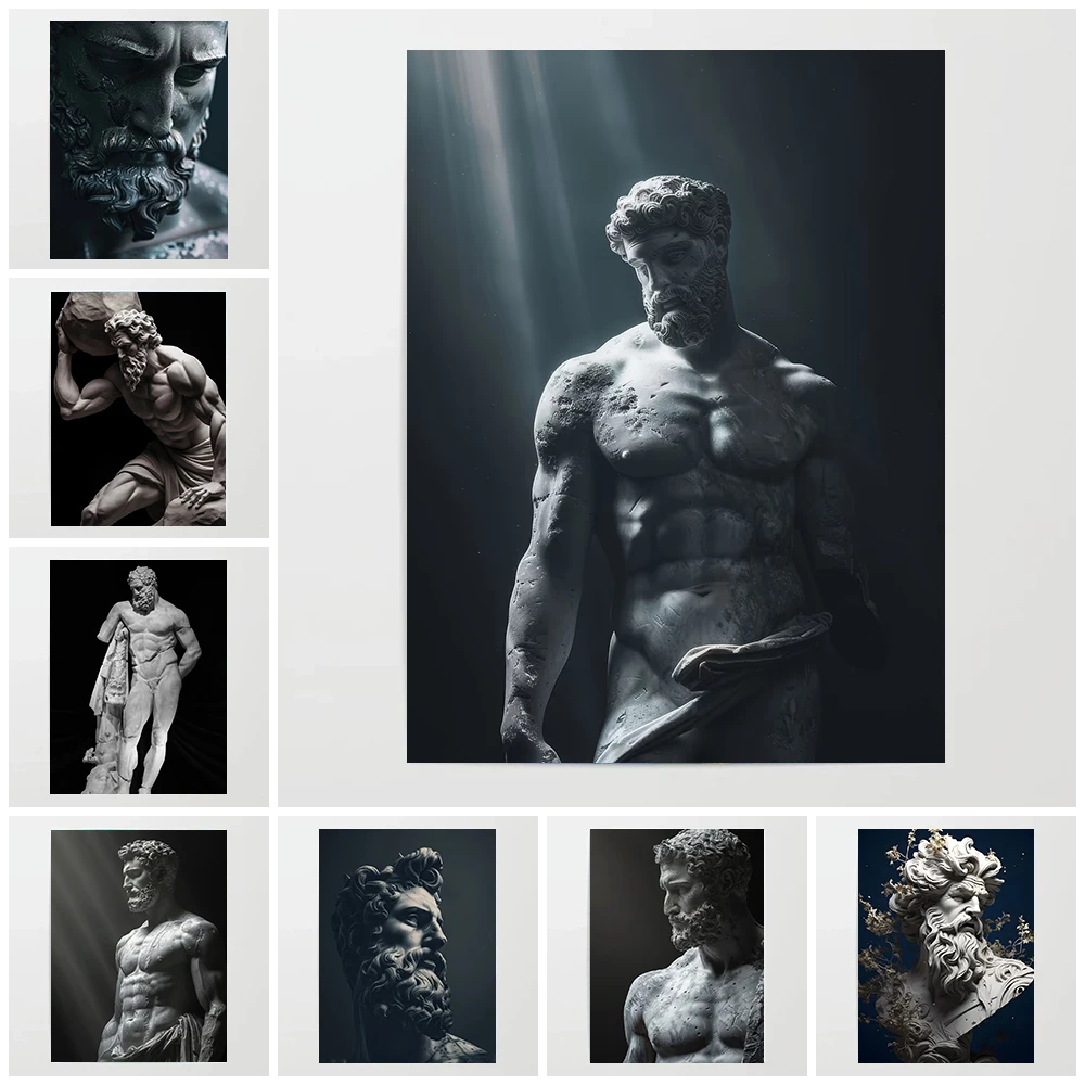Modern Greek Mythology Body Character Sculpture Art Poster Canvas Painting Art Museum Gallery Wall Art Pictures Home Decoration