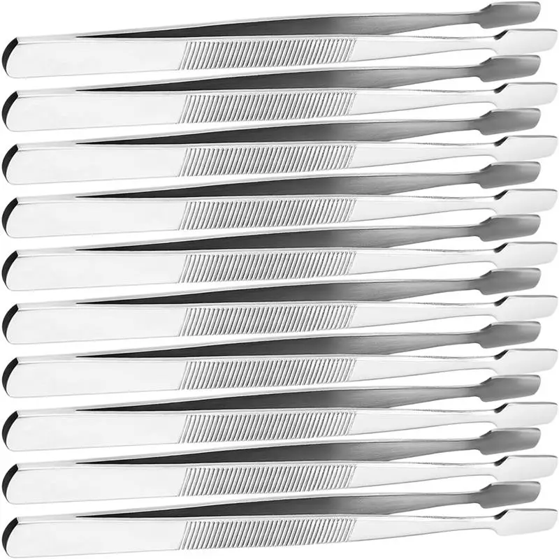 Imagem -04 - Handmade Crafting Pinças Stainless Steel Stamp Pinças Stamp Coletando Clipes Pinças Sobrancelha 10 Pcs
