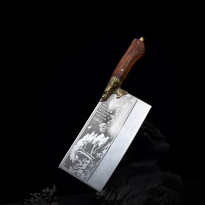 

Cutting knife Longquan hand forged kitchen knife meat shop cut chicken duck fish bone chef commercial knives