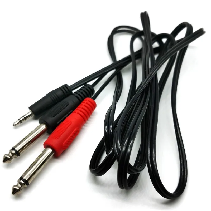 AV Cable 3.5 mm Stereo Male to Double 6.35 mm Mono Audio Breakout Cable