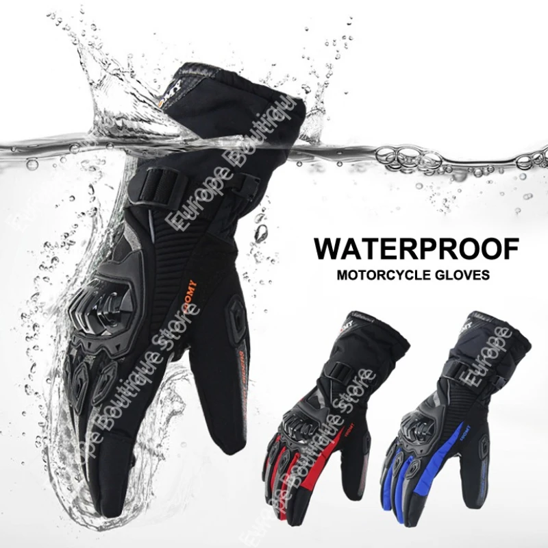 2026 New Winter Motorcycle Gloves Waterproof Warm 4 Seasons Riding Offroad Armor Thick Long Gauntlets for Men