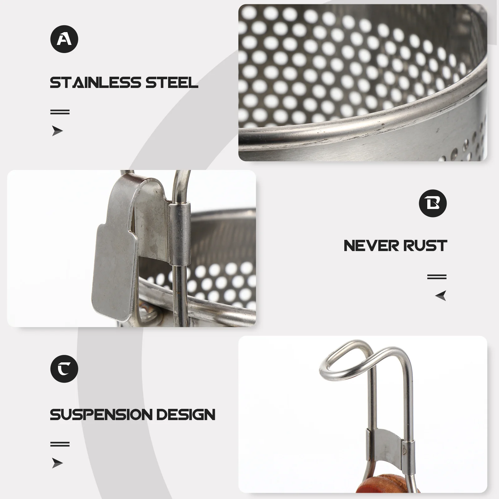 

1pc Stainless Steel Skimmer Spoon Cooking Strainer Long Handle Heat Resistant Kitchen Utensil Filter Oil Frying Spoon