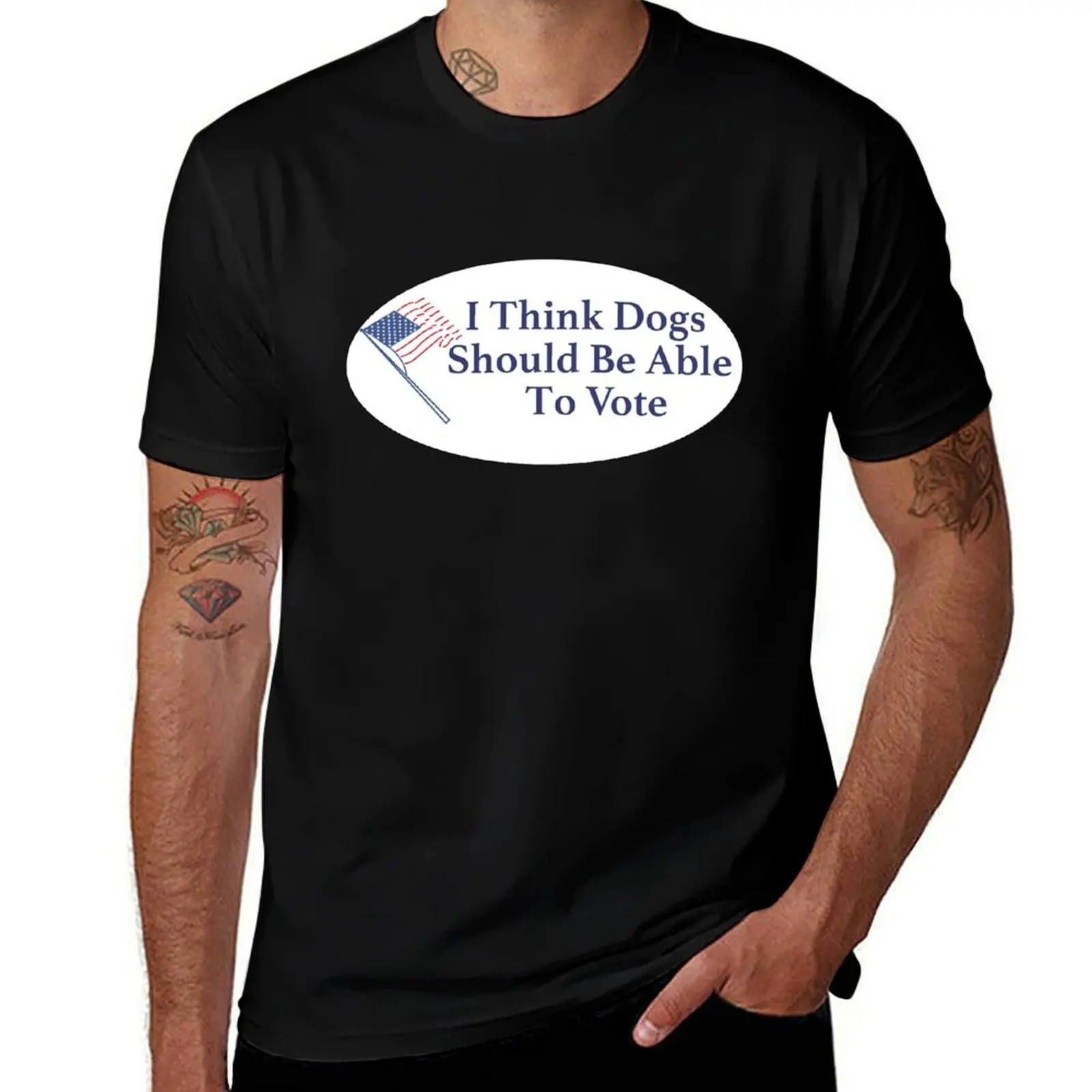 i think dogs should be able to vote Sticker T-Shirt Abstract Pattern Print Top T-Shirt