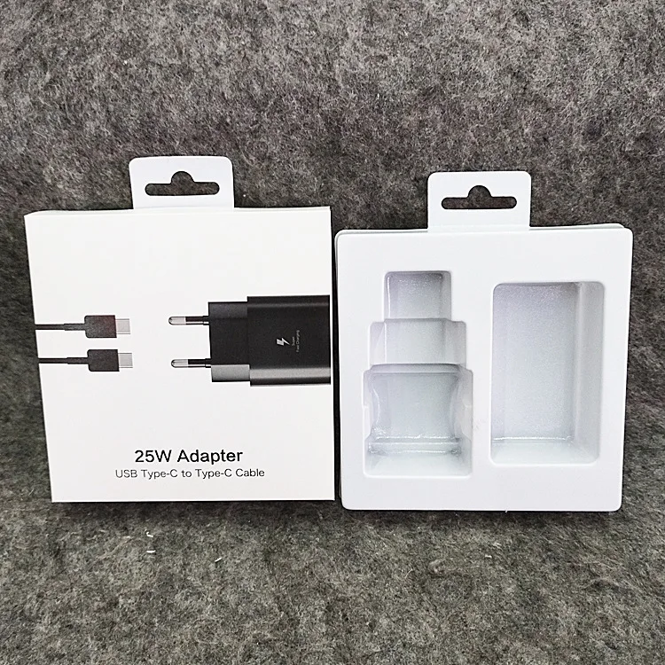 Retail Packaging Paper Box for Samsung 25w Type C Charger Usb Cable Adapter Mobile Phone Packing Boxes a59