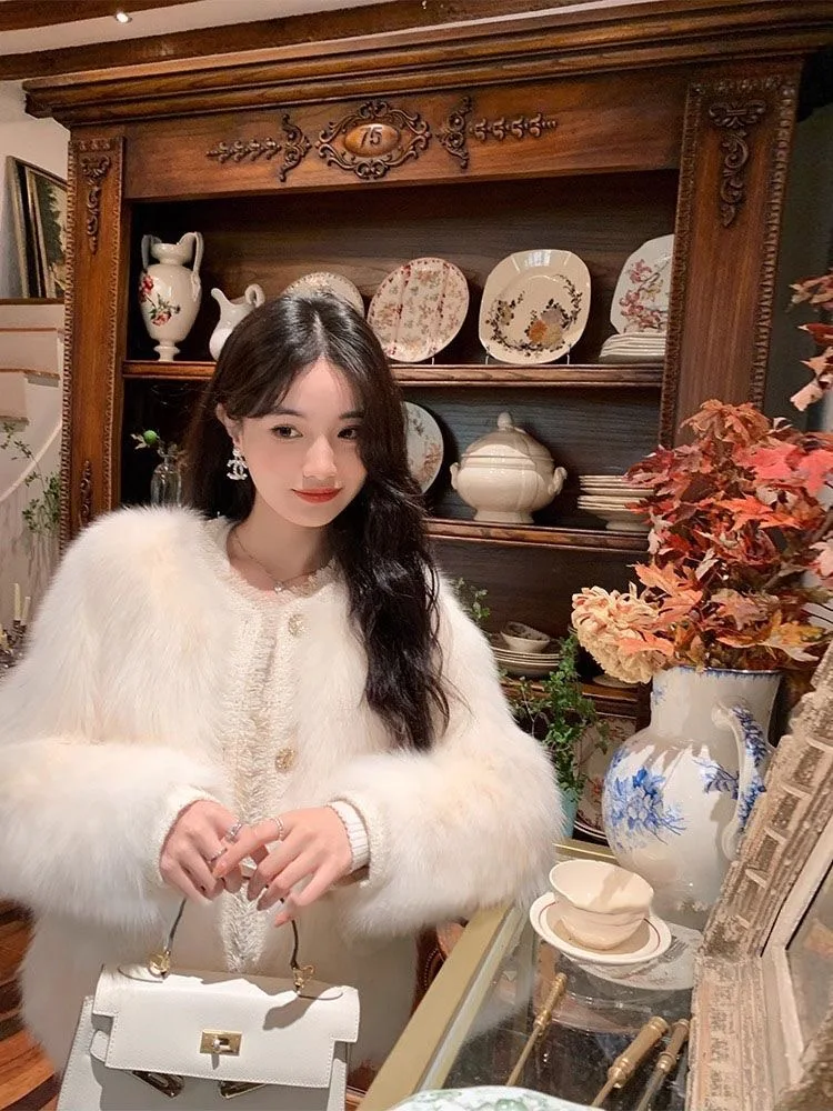 

Зима 202, новинка для молодых женщин, круглая верхняя одежда Ne Furry Jaet Plu с эффектом похудения, экологически чистое пальто из полиэстера