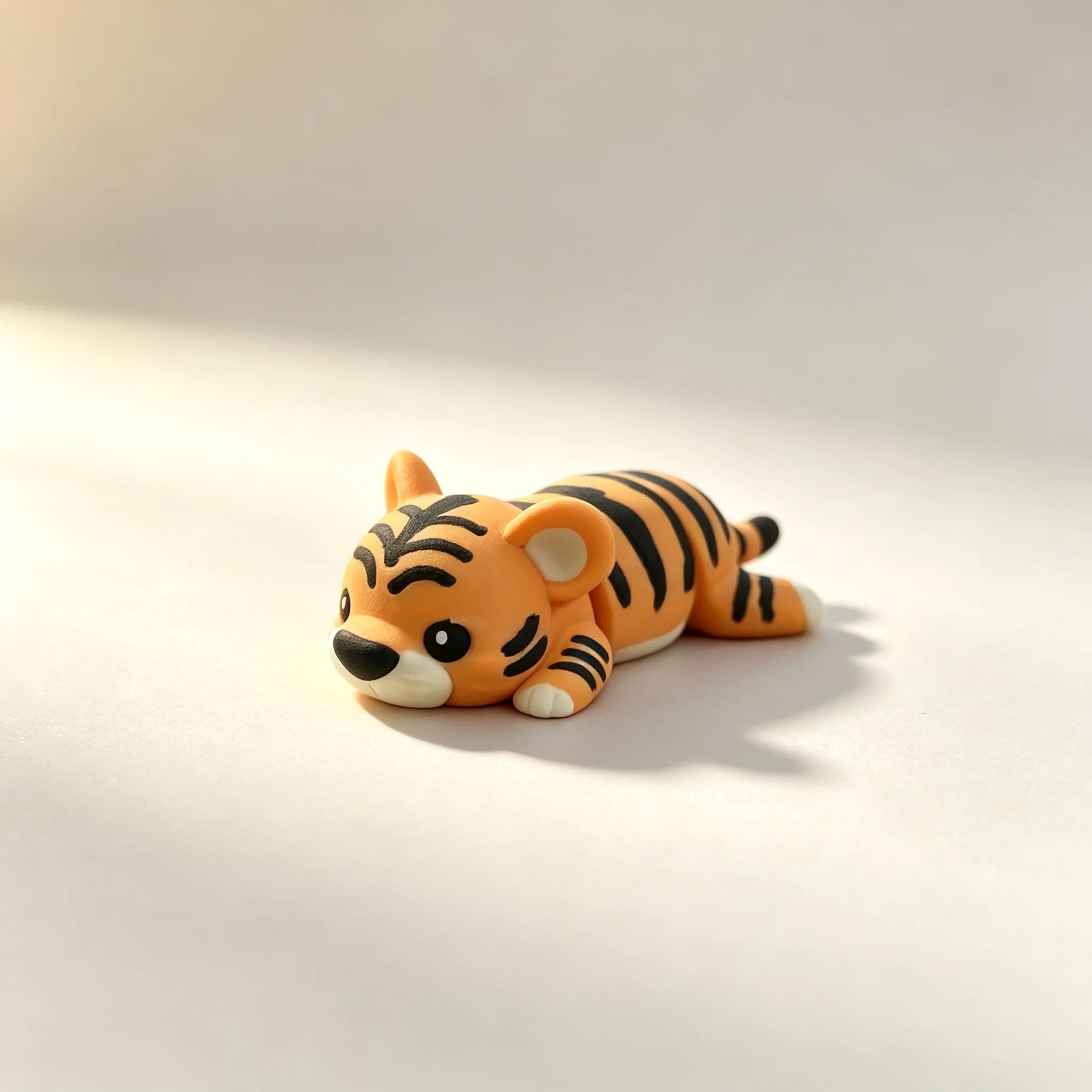 Mini Articulated Tiger Figurine Movable Joint Jungle Animal Model Micro Landscape Dollhouse DIY Desktop Ornament