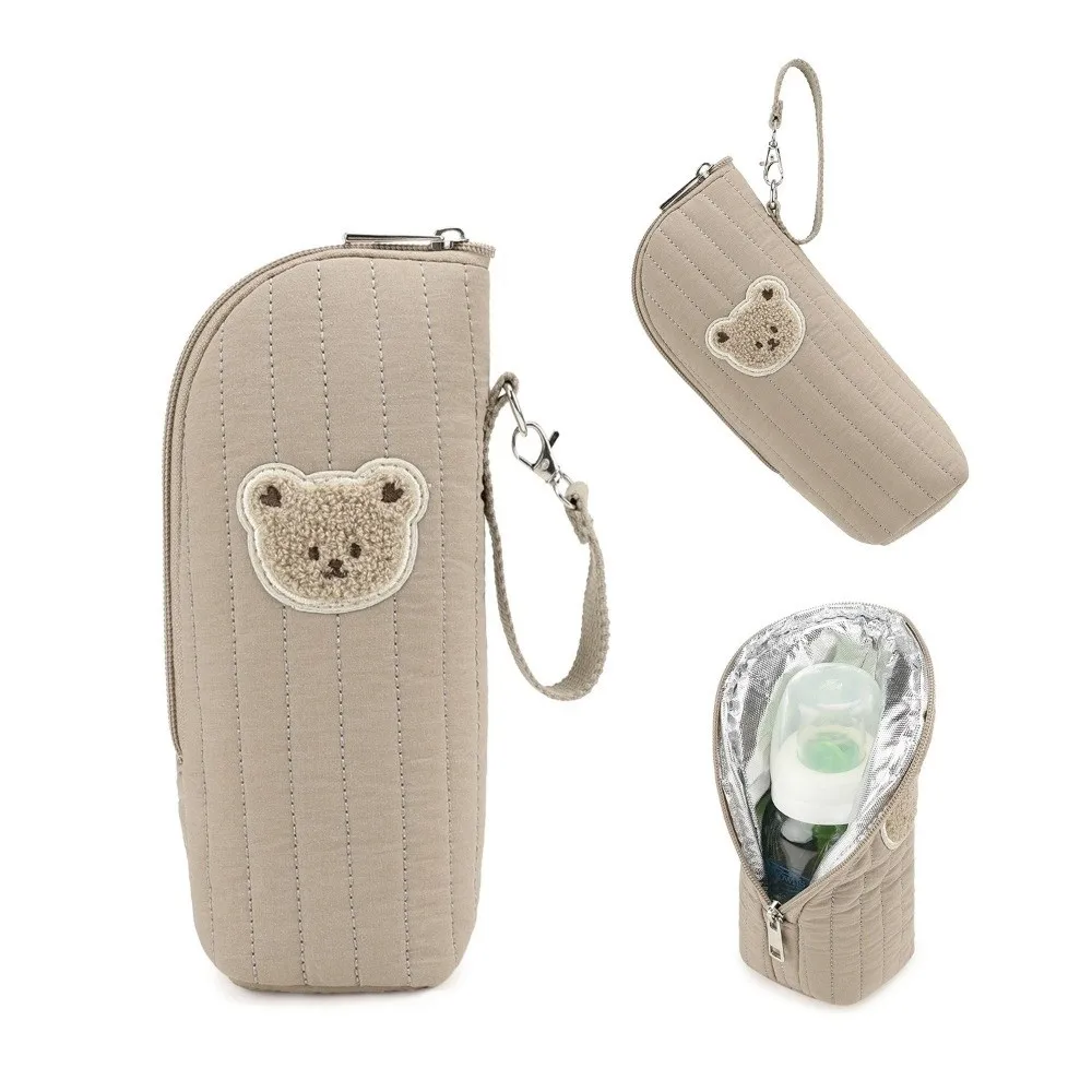 Portable Design Bear Thermal Bottle Bag Aluminum Foil Insulation Aluminum Foil Insulated Bottle Cooler With Handle Cute Bear