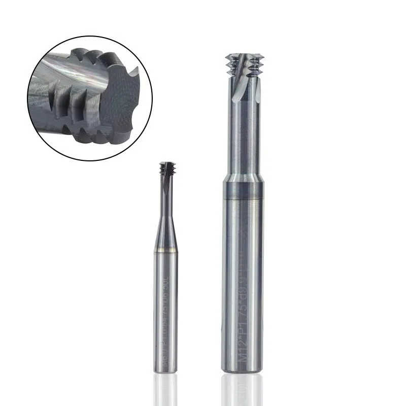 XCAN Thread Milling Cutter M1.0-M12 Metric Thread End Mill 3 Flute 60D Tungsten Carbide Router Bit for Metal Aluminum Cutting