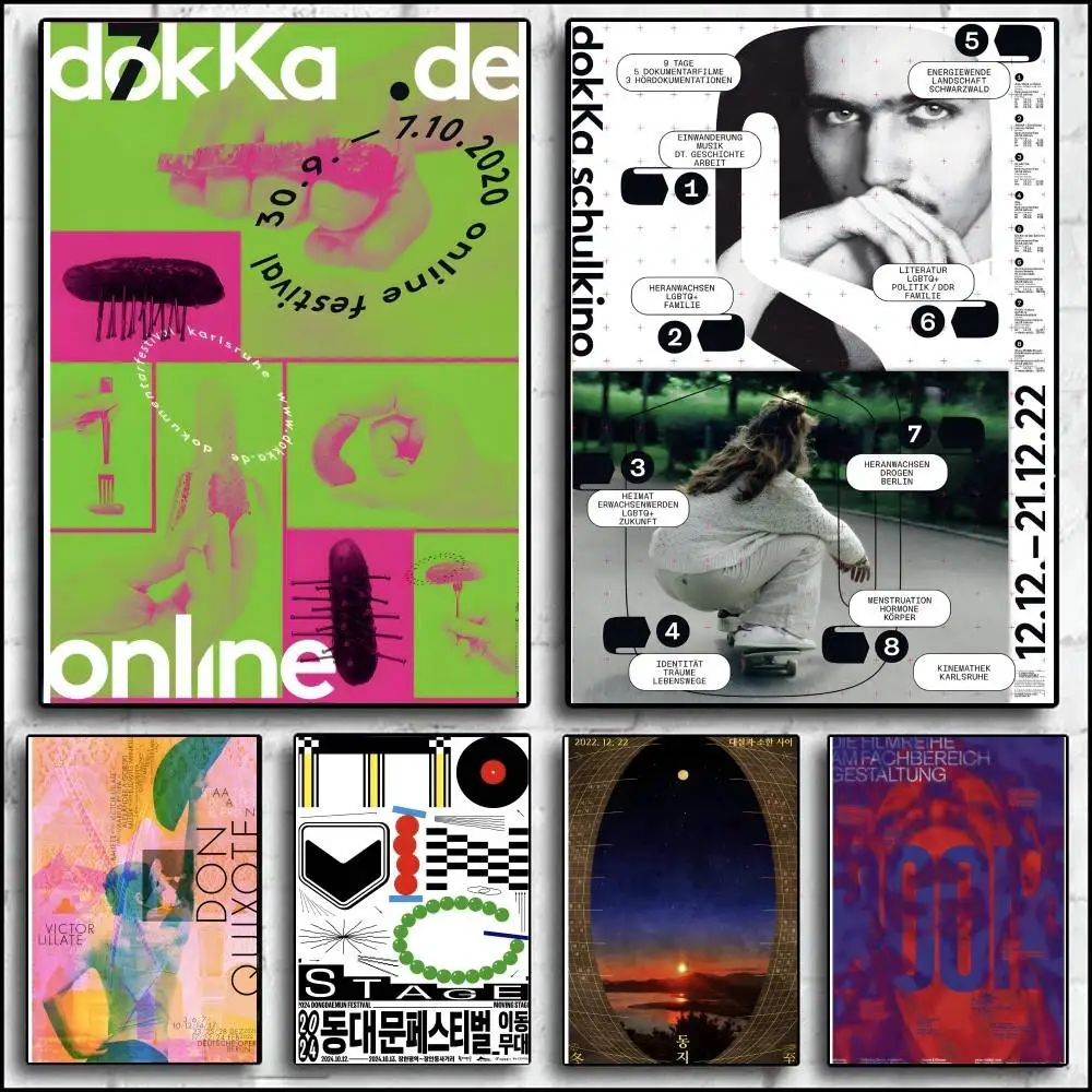 الفنان التصميم الإبداعي نوع الرسم 19 ملصق فني ذاتي اللصق مقاوم للماء ورقة ملصق مقهى بار غرفة جدار ديكور