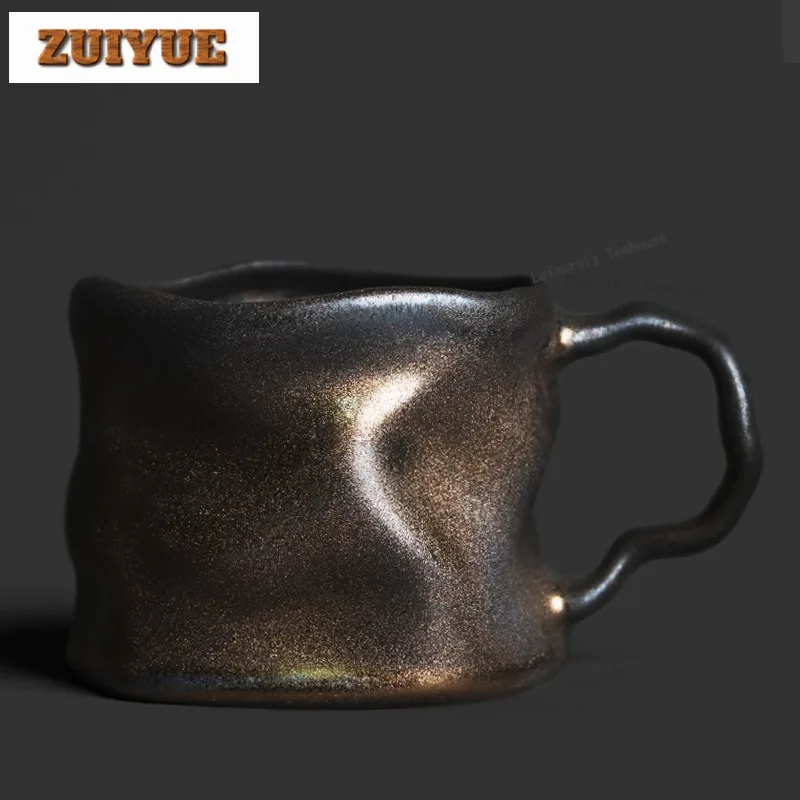 400ml Handmade Coarse Pottery Kiln Fambe Coffee Mug Oatmeal Breakfast Mug Afternoon Tea Mug Office Water Cup Tea Services Craft