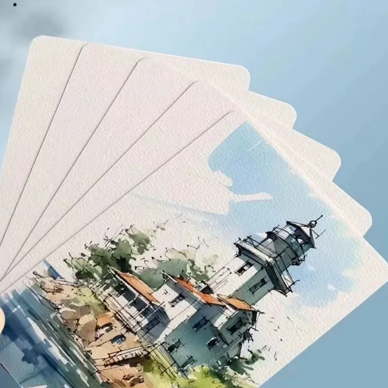 Imagem -03 - Quadrado ou Redondo Aquarela Papel Profissional Água Cor Papel Cartão Postal para Pintura Material Escolar 300g 25 Folhas por Conjunto