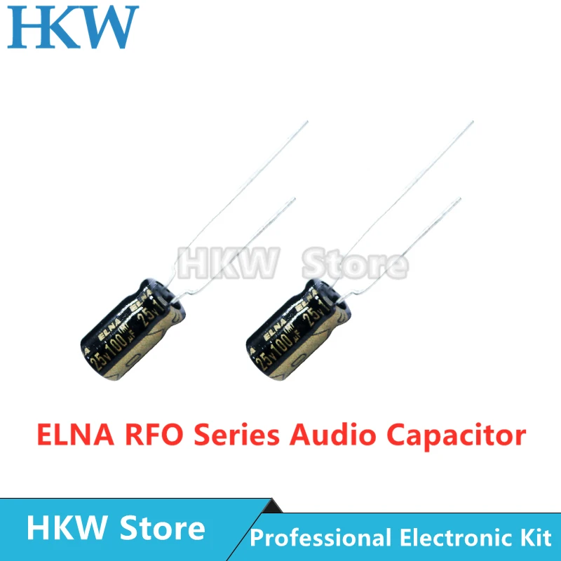 10pcs ELNA RFO Series HiFi Audio Capacitor 25V 35V 50V 100uF 220uF 100UF50V 220UF35V 220UF50V 100UF25V 220UF25V Original