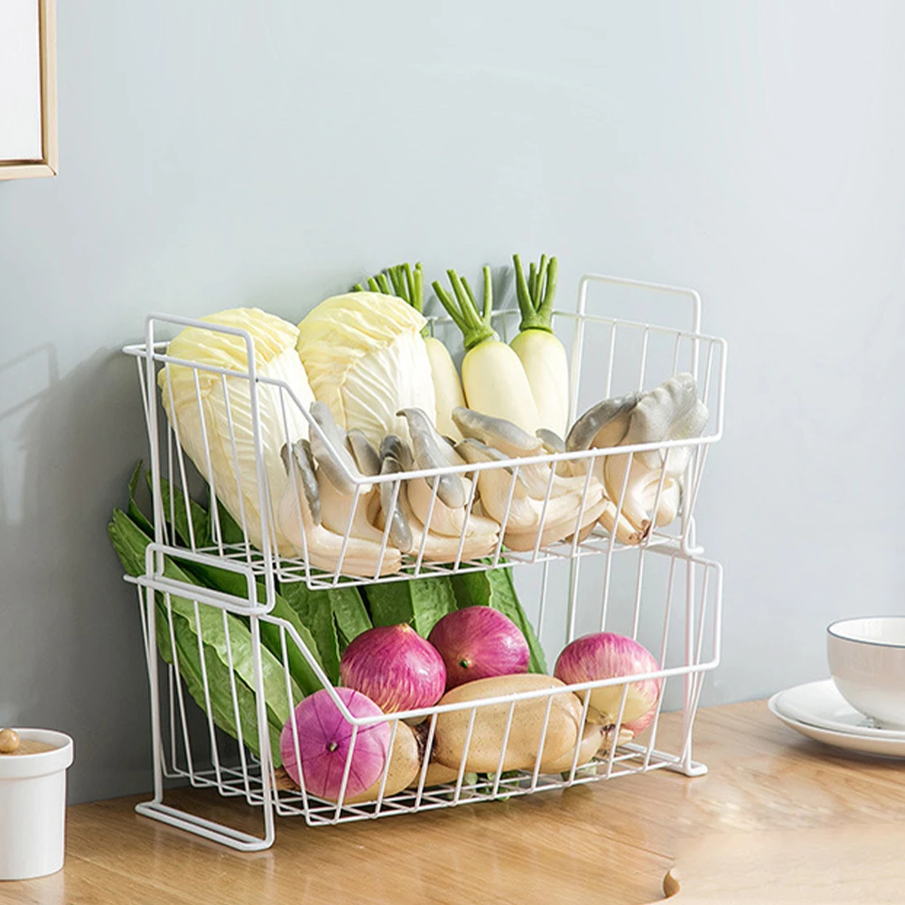 

Snack Storage Basket Iron Hollow Design Kitchen Organizer Rack For Spice Fruit Vegetable Drain Tool Holder