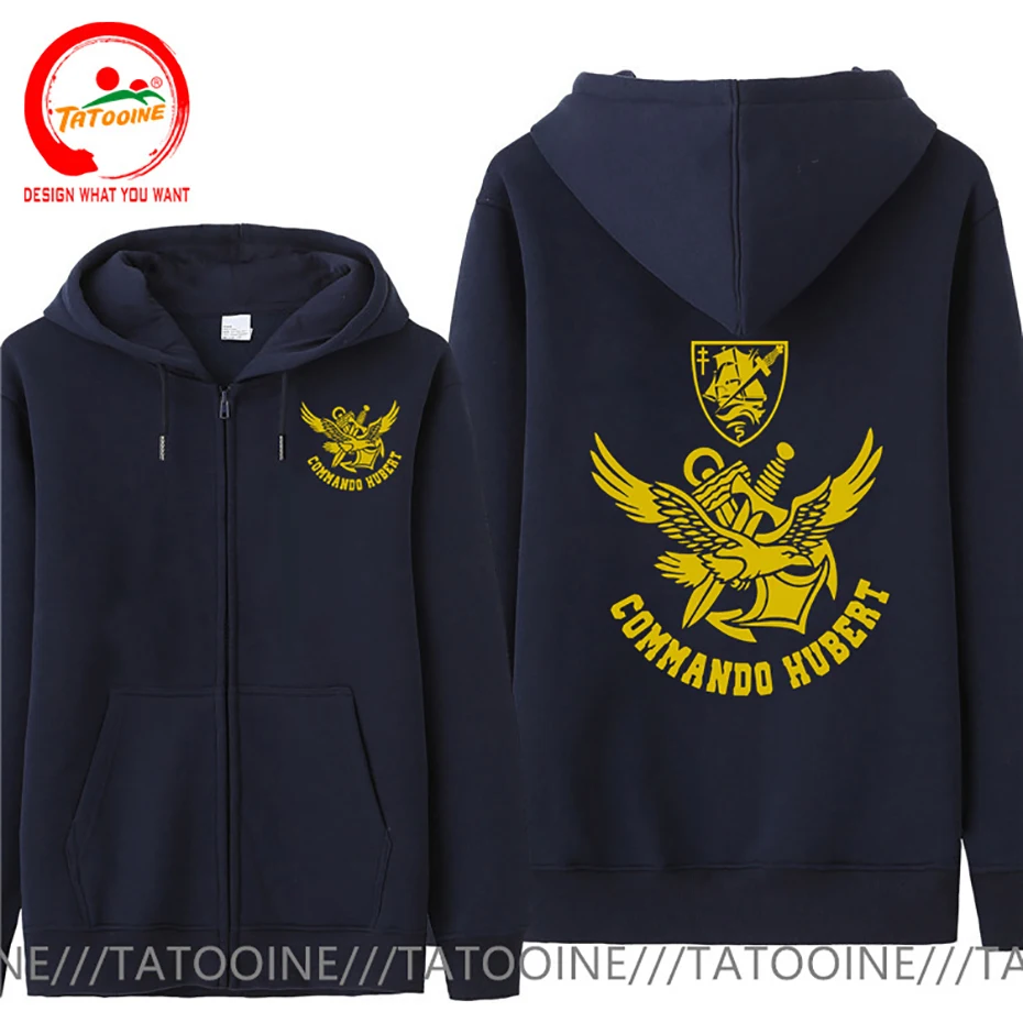 French Marines Special Forces Combat Swimmer Frogmen Commando Hubert Marine Hooded Sweatshirt Fleece Hoodies Streetwear Jacket