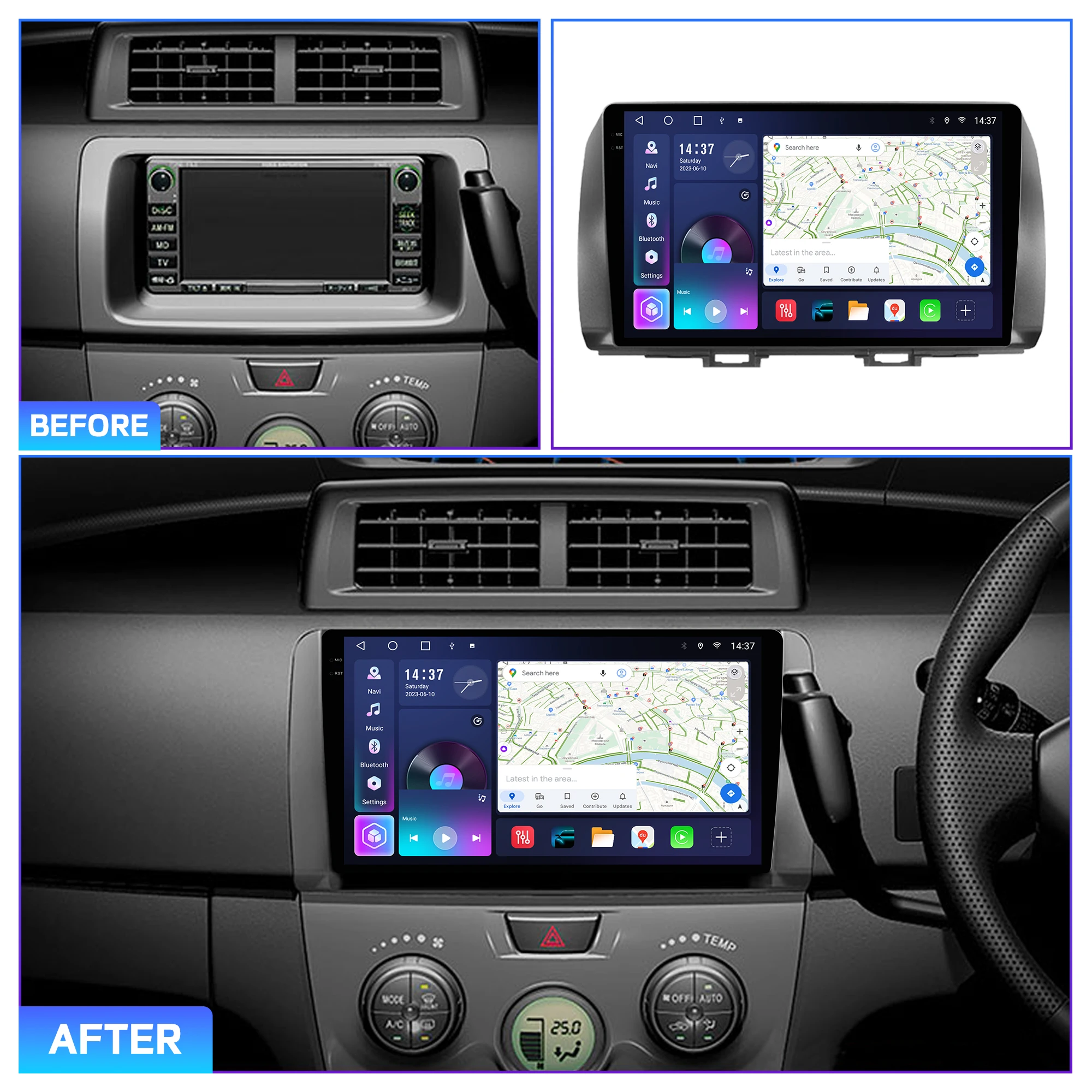 Penhui Android Car DVD Player Screen for Toyota BB 2 2005 - 2016 Audio Video 2 Din DSP  Bluetooth  Carplay
