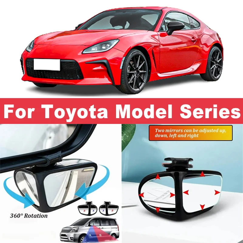 

2Pcs 360° Adjustable Blind Spot Mirrors Convex Wide Angle Rearview For Toyota Camry Corolla RAV4 Hilux Fortuner Yaris Land