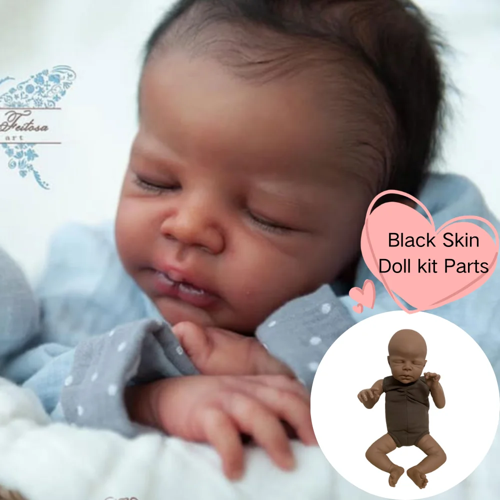 16 Inches Black Skin Vinyl Reborn Baby Doll Kit Zendric Unpainted Unassembled Doll Kit Handmade DIY Toy For Girls Gift