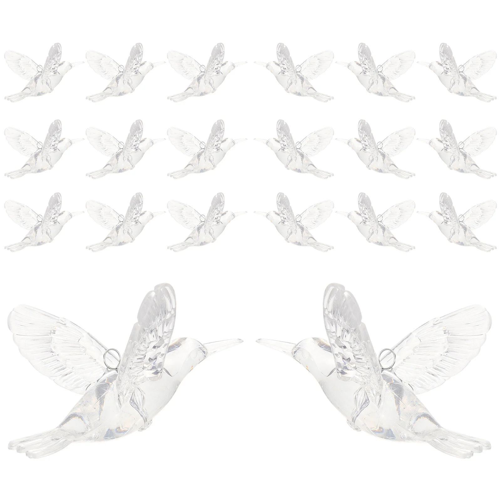 20 قطعة الطيور الطنانة واضحة الزخرفية حلي معلقة لحفل الزفاف شجرة عيد الميلاد نافذة الستار الثريا المنزل DIY بها بنفسك مشاريع #4