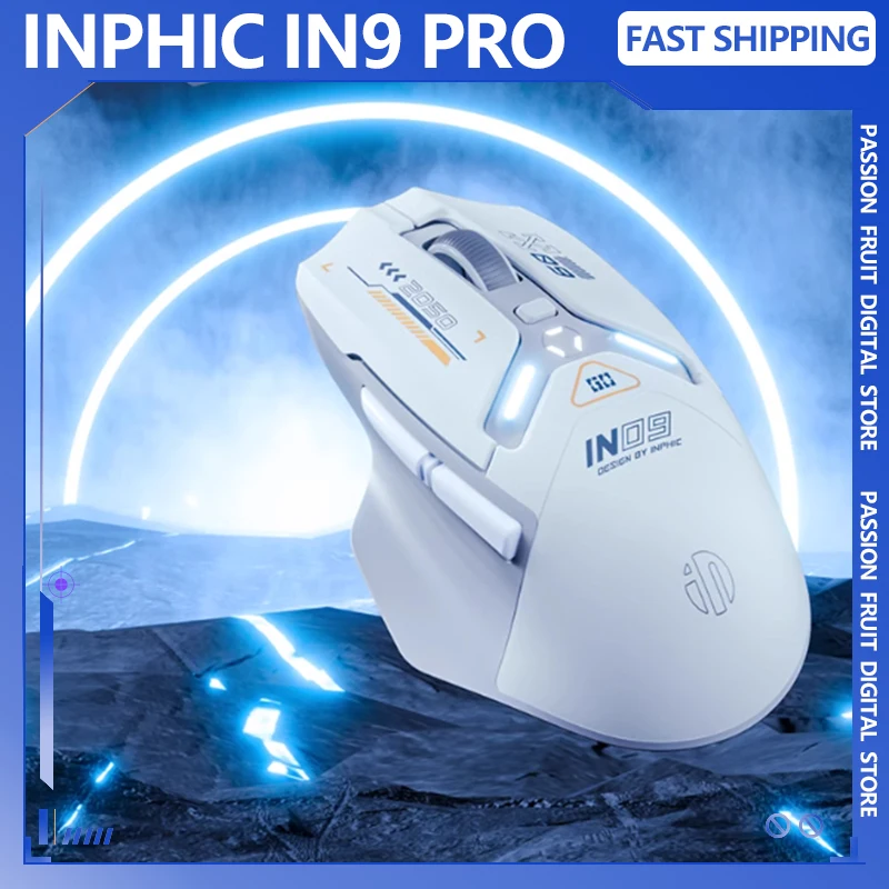 

Новая игровая мышь Inphic IN9 PRO, перезаряжаемая, беспроводная, 2,4G, Bluetooth, 26000 точек на дюйм, RGB-мышь, эргономичная поддержка проводных соединений