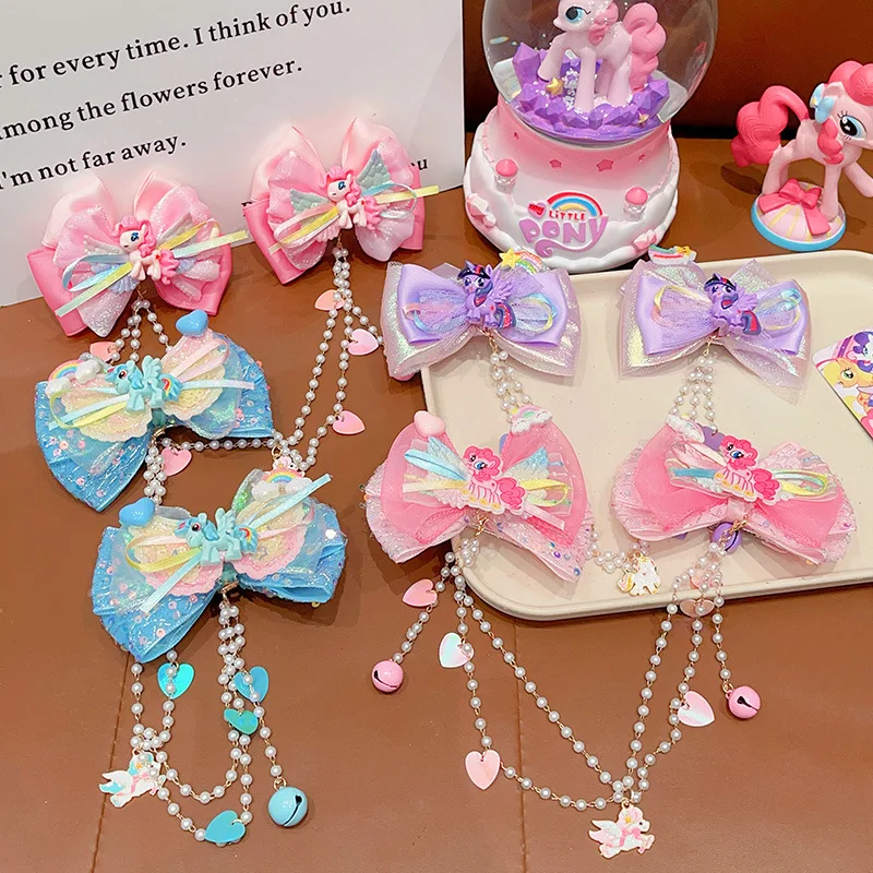 

New My Little Pony Hair Clip Accessories Cartoon Princess Pretty Girl Premium Forehead Chain Hair Accessories Girls' Gifts