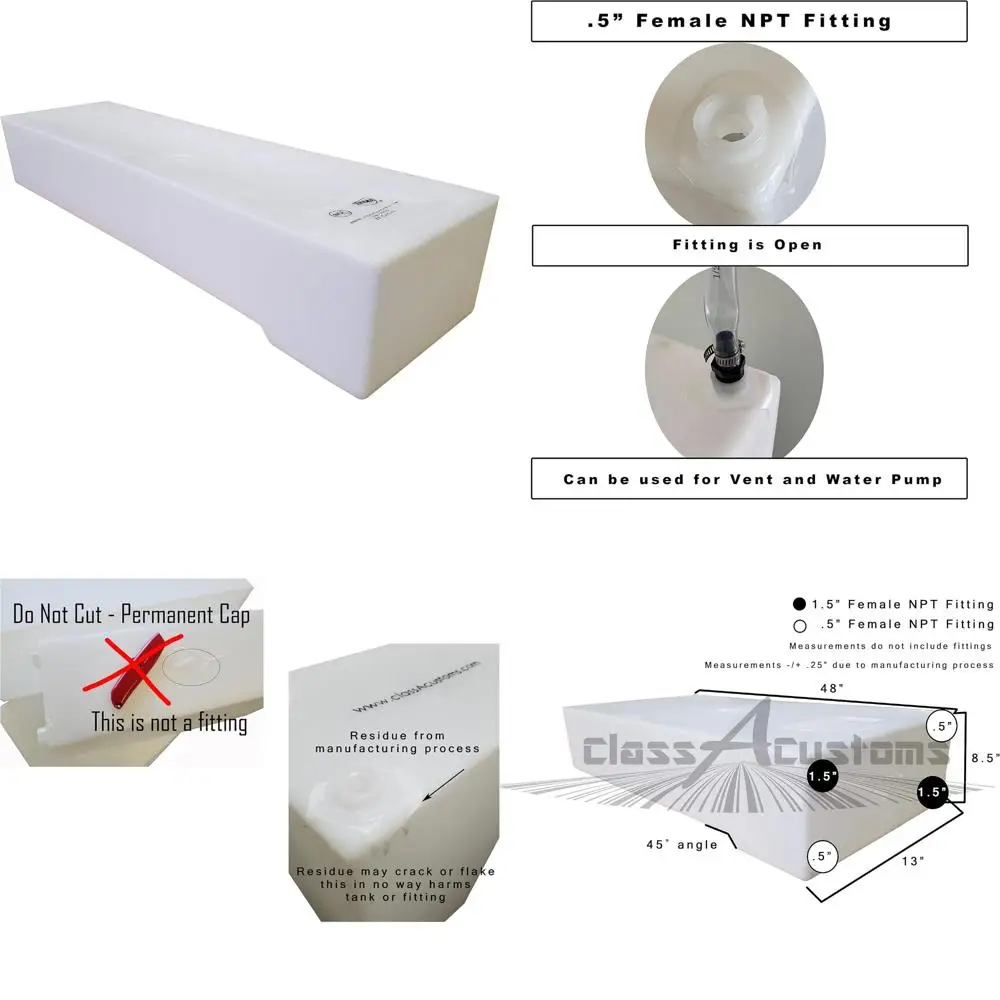 خزان مياه RV تحت التركيب سعة 20 جالونًا - مساحة تخزين طازجة ورمادية لراحة RV