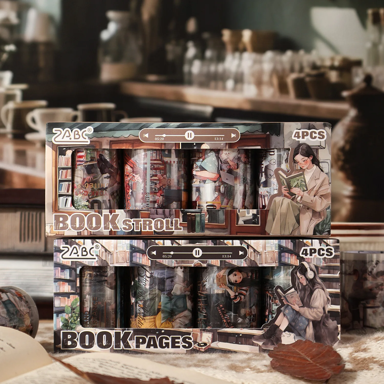 caixa-de-presente-page-dream-tape-com-dois-designs-adesivos-para-scrapbook-colagem-fita-washi-de-alta-estetica-materiais-para-colecao