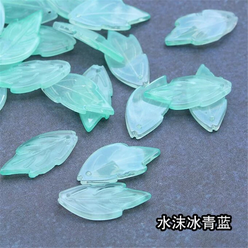 20Pcs/Lot New Creative Glass Leaves Beads 12x26mm Glaze Petals Charm Connectors Diy Earrings Hair Jewelry Making Accessories