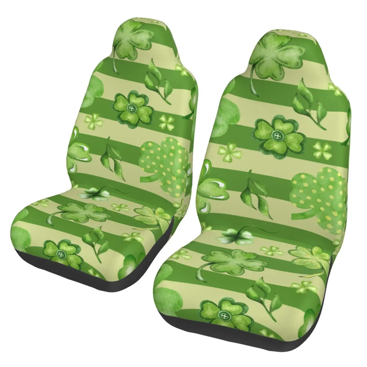 Saint Patricks Day Four Leaf Clover Universal Car Seat Cover Auto Interior For SUV Car Seat Protection Covers Polyester Hunting