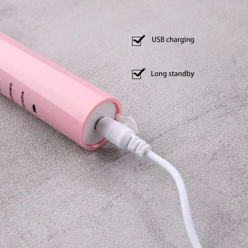 1 set Vibrant À Ultrasons Brosse À Dents brosse à Dents Électrique Étanche Avec 4 Brosse Haeds 5 Modes De Nettoyage pour Adultes, Enfants