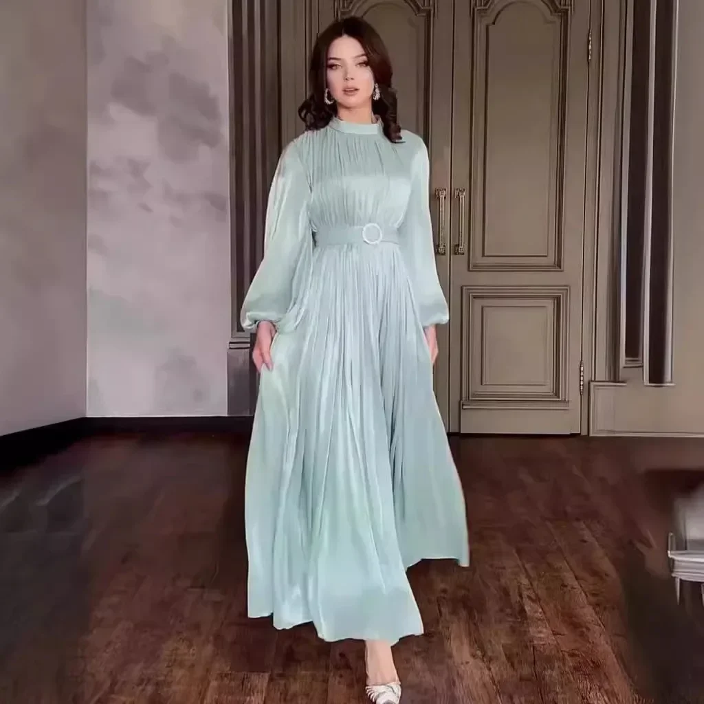 

Eid Muslim Women Dress Sashes Vestidos Abaya Dubai Saudi Arabic Morocco Party Jalabiya Ramadan Modest Islam Abayas Dresses 2025