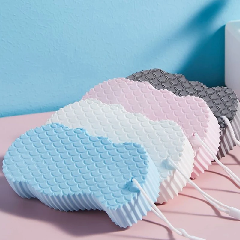 Éponge bain, épurateur corps, nettoyage douche pour bébés adultes, exfoliant, nettoyant pour peau, 2 pièces