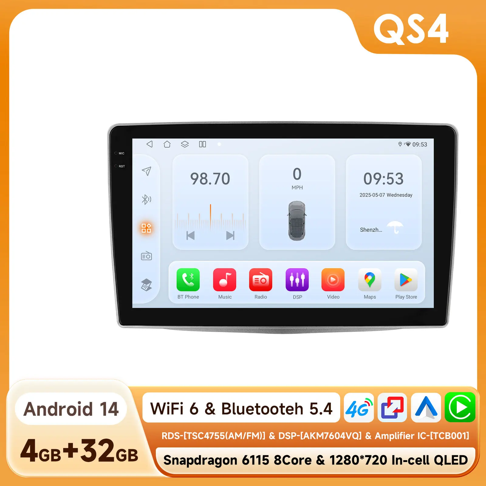 OSSURET Android 14 Autoradio Voor Alfa Romeo MiTo 955 2008-2016 Intelligent Systeem Carplay auto Multimedia Video Player GPS 6115