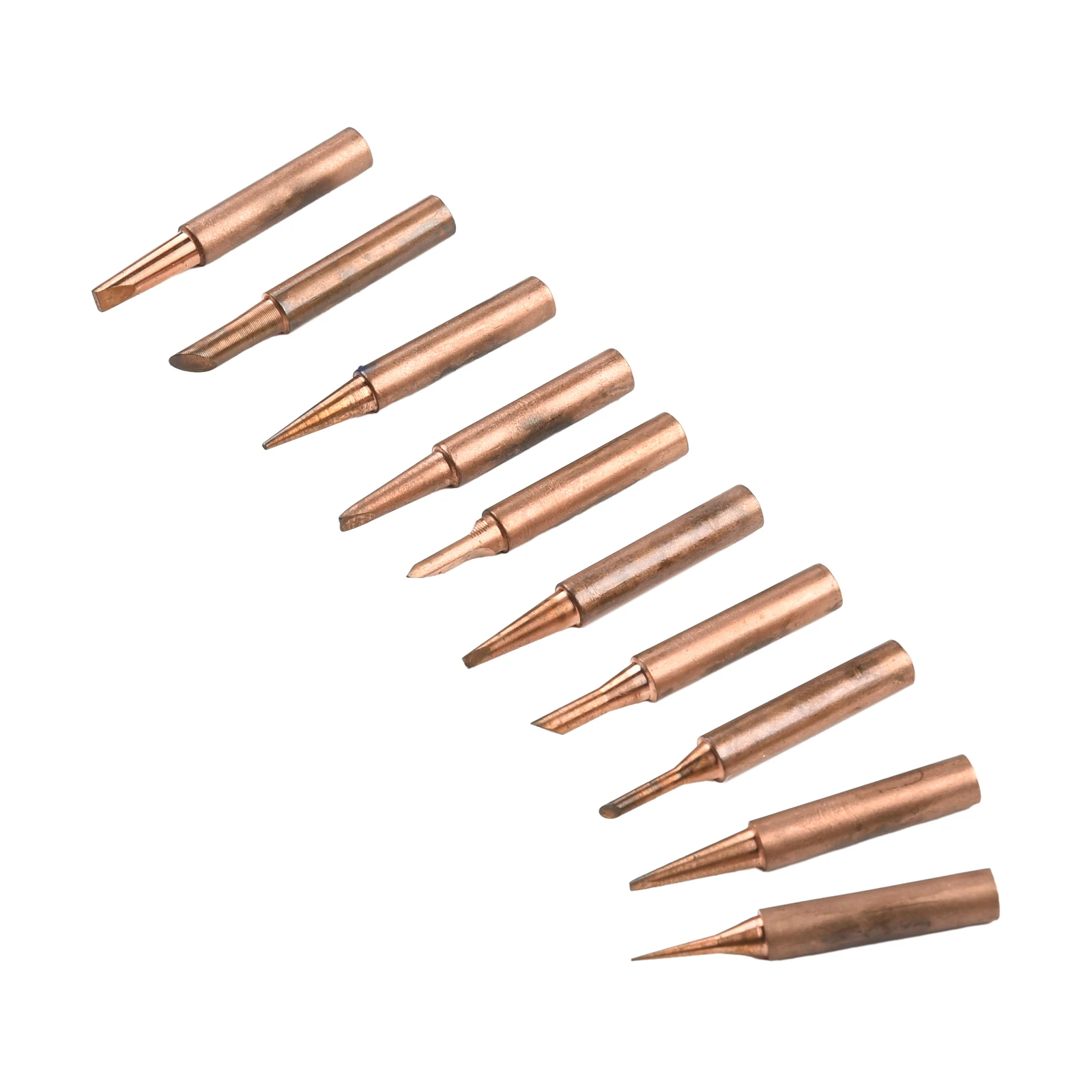 

10pc/Set 900M-T 900M-T-I Soldering Tips Pure Copper Electric Iron Head Series Solder Tool 42mm Length 200°~480° For 936 937