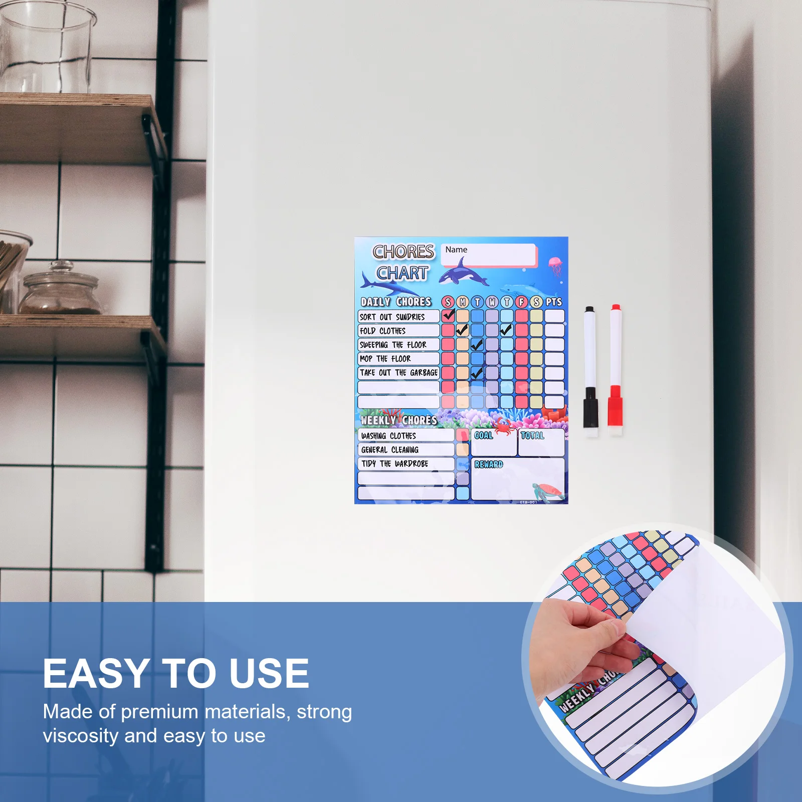مجموعة واحدة من مخطط المهام المغناطيسي للأطفال، السبورة البيضاء، تتبع السلوك العائلي، لوحة الروتينية الأسبوعية، نظام المكافأة، مخطط الانضباط الذاتي
