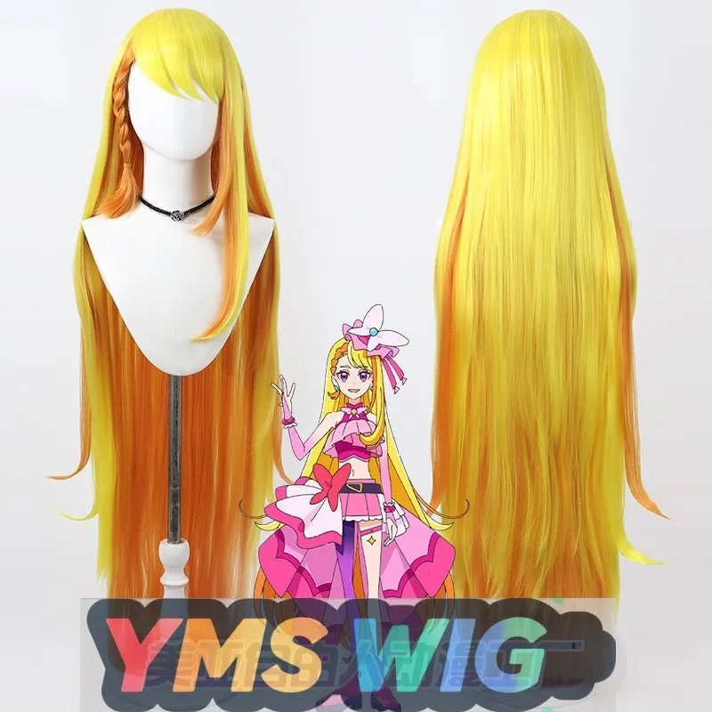 

[ YMS WIG ]Pretty Cure Holy Ageha Cosplay Wig, Simulated Scalp Styled 1m Loose Hair Two-Tone