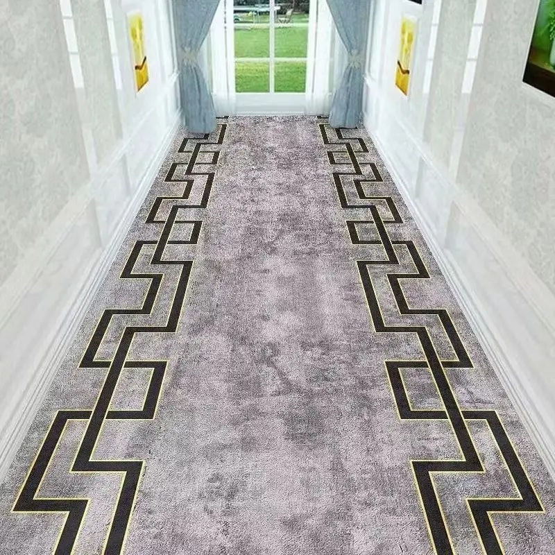 European Style Corridor Carpets Long Runner Porch Hallway Home Decoration Living Room Kitchen Washable Mat Hotel Rugs Luxury