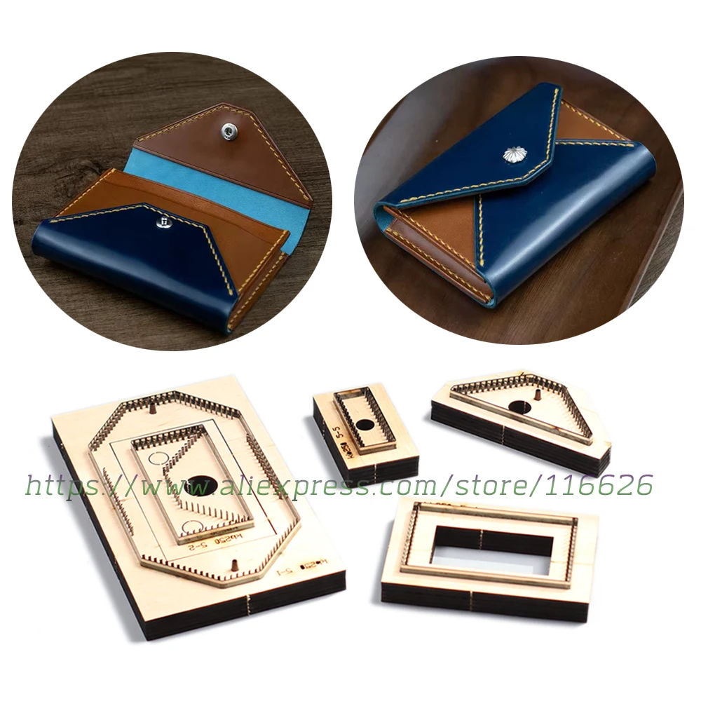 Moule à couteau pour porte-cartes en cuir DIY, matrices de découpe, règle de coupe en acier 10,5x7,5cm