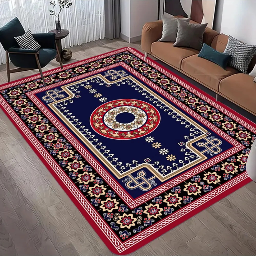 Vintage Persian Boho Area Rug Traditional Oriental Non-Slip Carpet Ethnic Tribal Living Room Rug Boho Turkish Style Home Decor