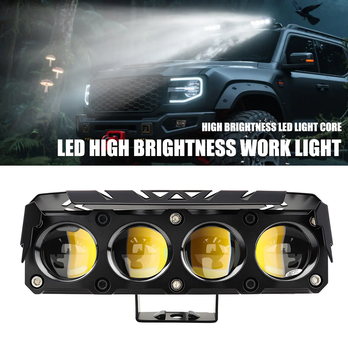 

Фара для автомобиля, грузовика, 9-80 В, 30 Вт, светодиодный рабочий фонарь, двухцветный прожектор RGB 3570, дневной ходовой фонарь для автомобиля, мотоцикла, UTV, SSV ATV